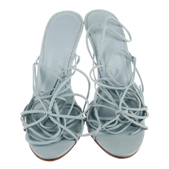 Zimmermann Powder Blue Lace Up High Heels Shoes b47e - Picture 5 of 7